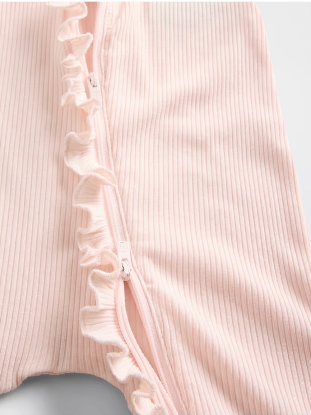 GAP Baby Pink Ribbed Ruffle One-Piece 0-3mo - Picture 3 of 7